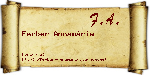 Ferber Annamária névjegykártya